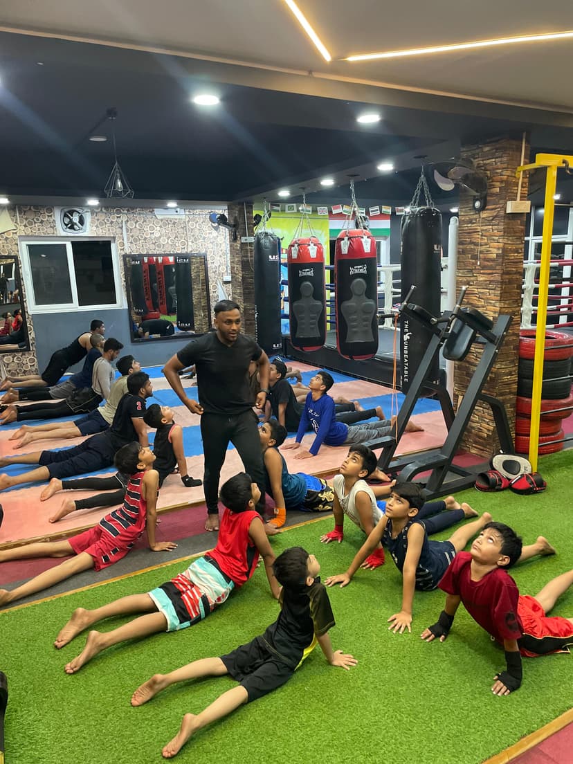 Group class photo with kids